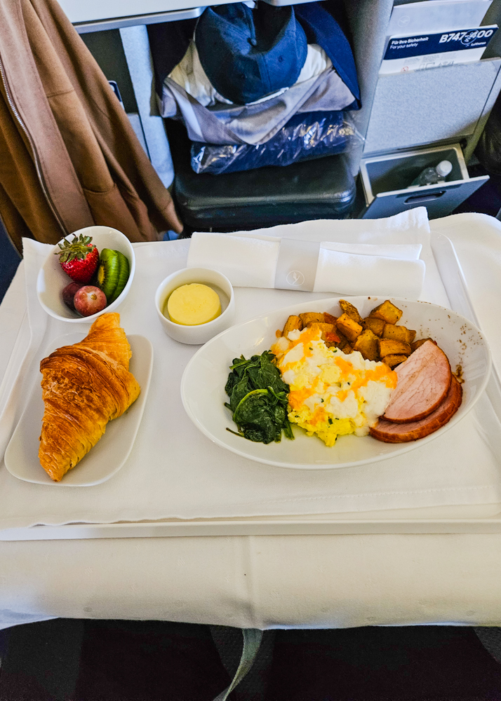 Lufthansa 747 Business Class Breakfast Omelet