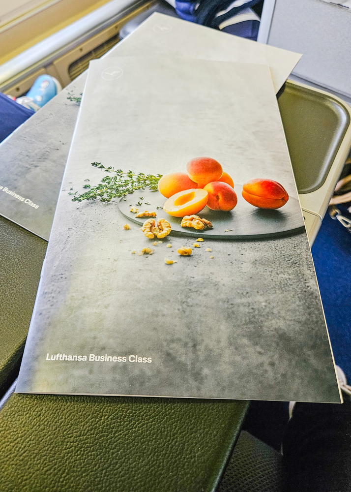 Lufthansa 747 Business Class Menu