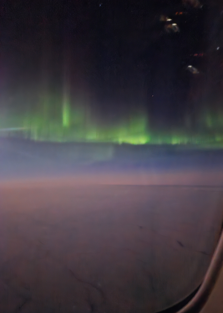 Lufthansa 747 Business Class Northern Lights