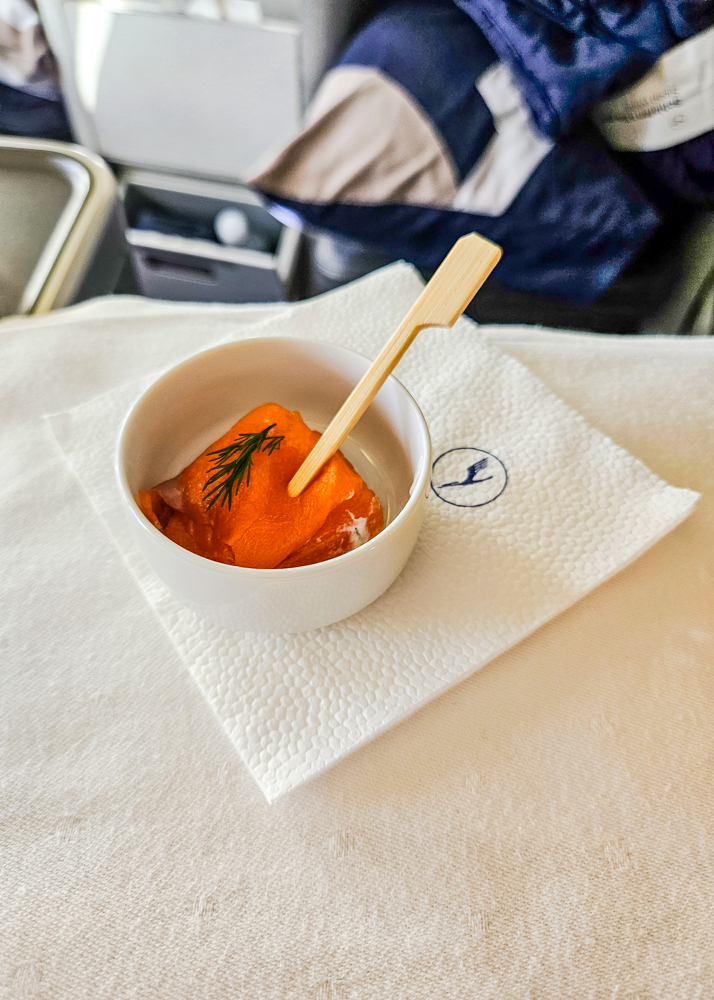 Lufthansa 747 Business Class Smoked Salmon Appetizer