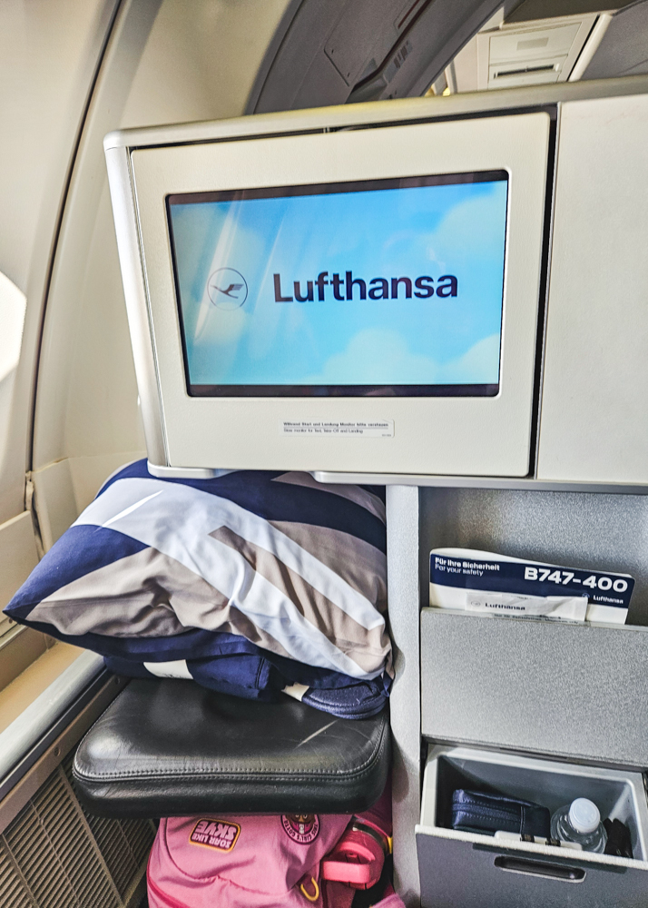 Lufthansa 747 Business Class TV Screen