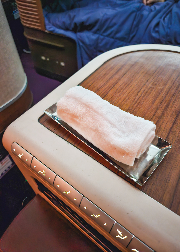 Thai Airways Business Class Hot Towel
