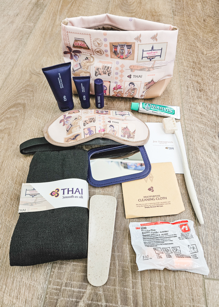 Thai Airways Business Class Jim Thompson Amenity Kit Contents