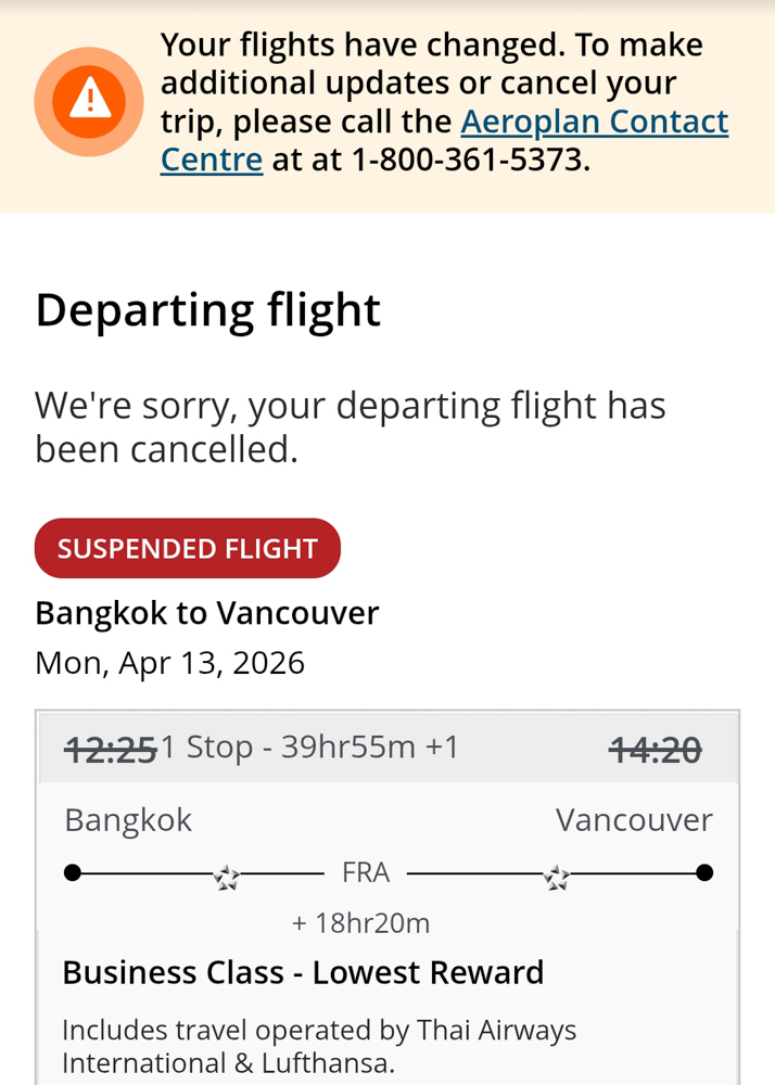 Flight Delay Report Aeroplan Cancellation Notice