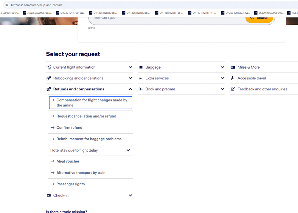 Lufthansa Cancelled Flight Compensation Online Form