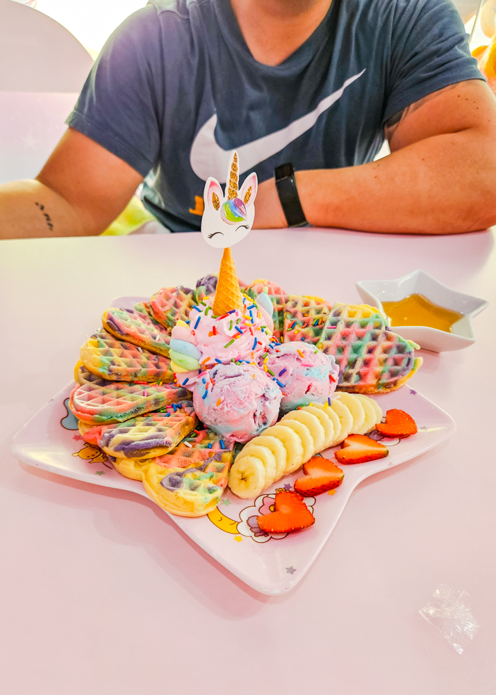 Bangkok Unicorn Cafe Rainbow Waffle