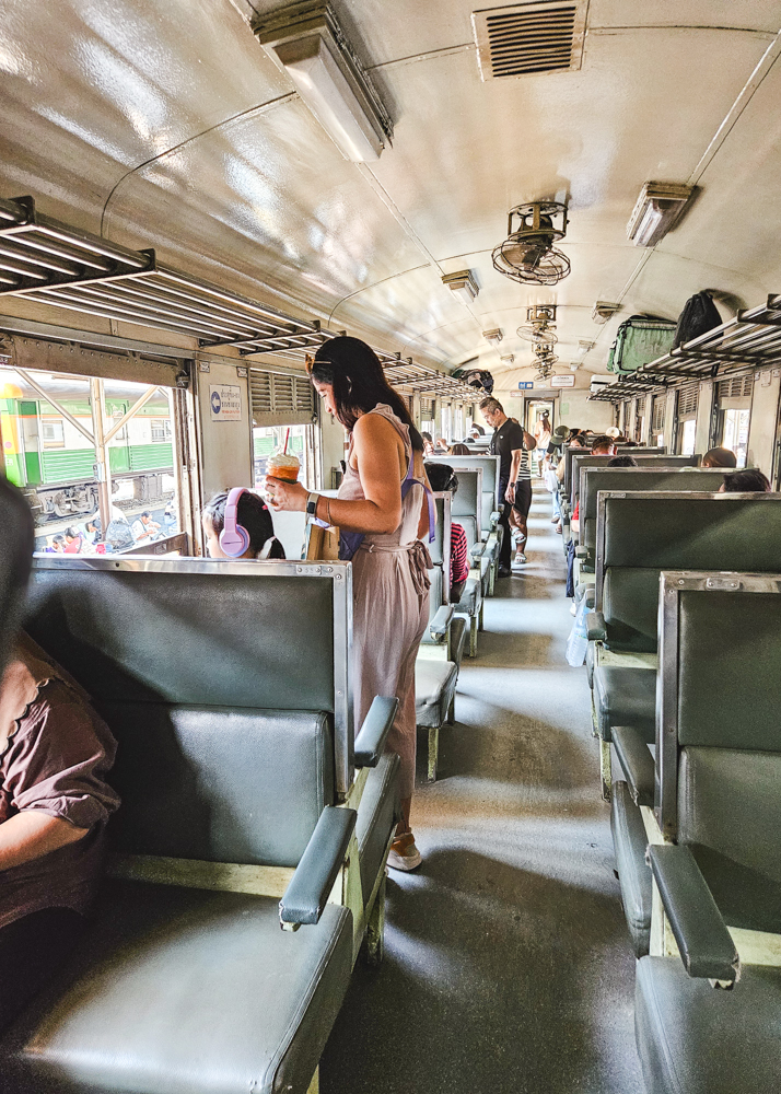 Bangkok to Ayutthaya Train 3rd Class with Fans