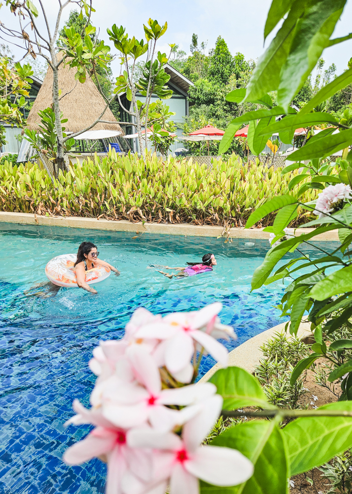 Island Escape by Burasari Splash Pool Flowers