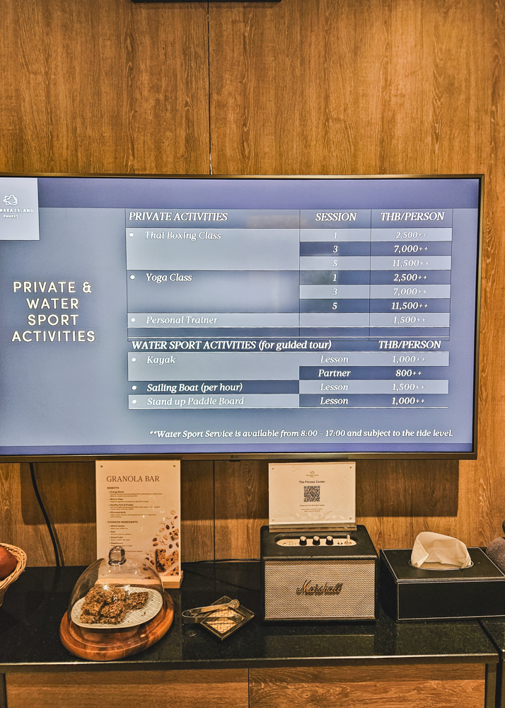 The Naka Island Water Activities Price List